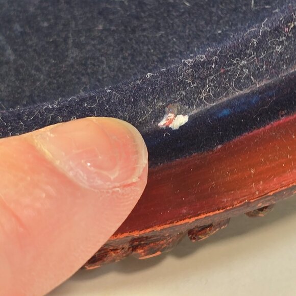 Vintage Ornate Resin Trinket Box w Lid Burgundy Baroque Style Oval Jewelry Box - Picture 13 of 16